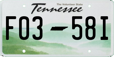TN license plate F0358I
