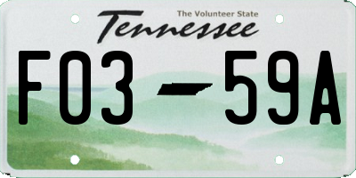 TN license plate F0359A