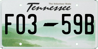 TN license plate F0359B