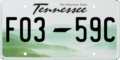 TN license plate F0359C