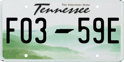 TN license plate F0359E