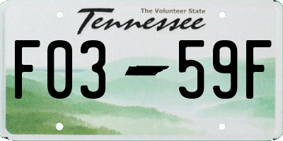 TN license plate F0359F