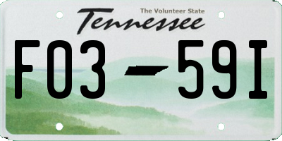 TN license plate F0359I
