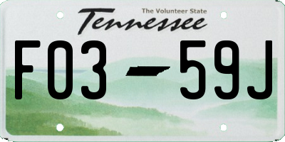 TN license plate F0359J