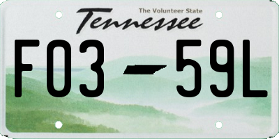 TN license plate F0359L