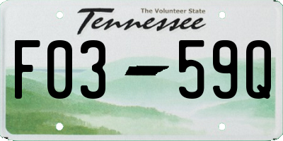 TN license plate F0359Q