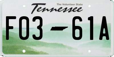 TN license plate F0361A