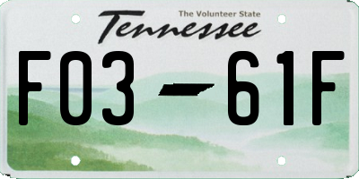 TN license plate F0361F