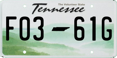 TN license plate F0361G