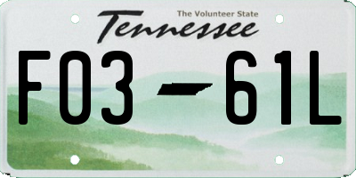 TN license plate F0361L