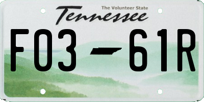 TN license plate F0361R