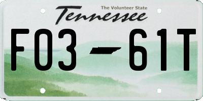 TN license plate F0361T