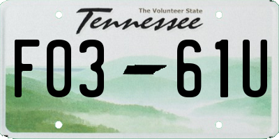 TN license plate F0361U