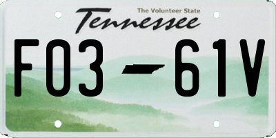 TN license plate F0361V