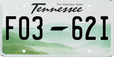 TN license plate F0362I