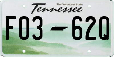 TN license plate F0362Q