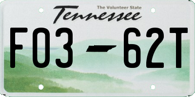 TN license plate F0362T