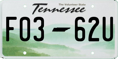 TN license plate F0362U