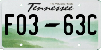 TN license plate F0363C