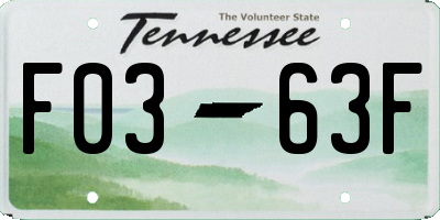 TN license plate F0363F