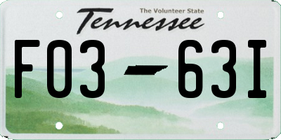 TN license plate F0363I