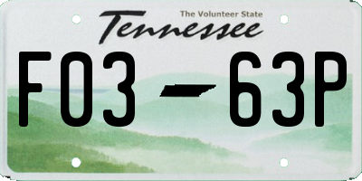 TN license plate F0363P
