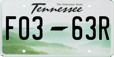 TN license plate F0363R