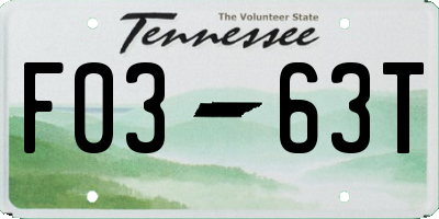 TN license plate F0363T
