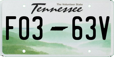 TN license plate F0363V