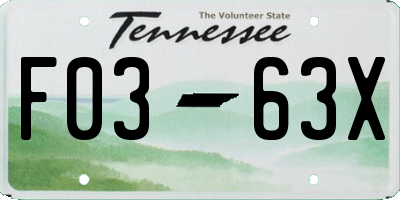 TN license plate F0363X