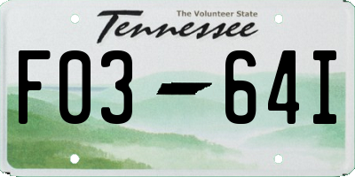 TN license plate F0364I