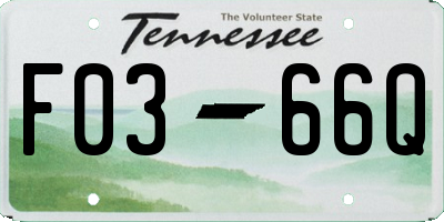 TN license plate F0366Q