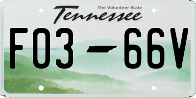 TN license plate F0366V