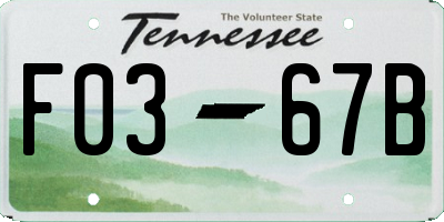 TN license plate F0367B