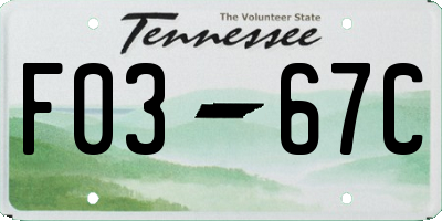 TN license plate F0367C