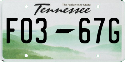 TN license plate F0367G
