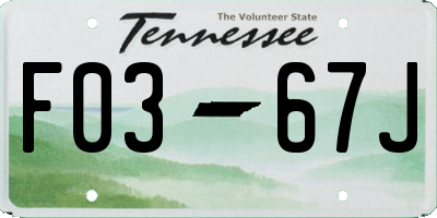 TN license plate F0367J