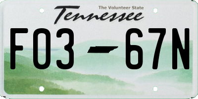 TN license plate F0367N