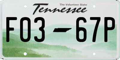 TN license plate F0367P