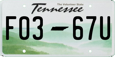 TN license plate F0367U