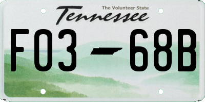 TN license plate F0368B