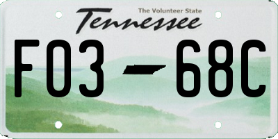 TN license plate F0368C