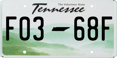 TN license plate F0368F