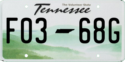 TN license plate F0368G