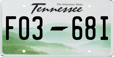 TN license plate F0368I