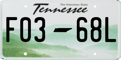 TN license plate F0368L