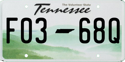 TN license plate F0368Q
