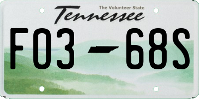 TN license plate F0368S