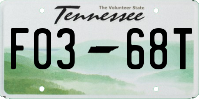 TN license plate F0368T