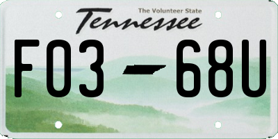 TN license plate F0368U